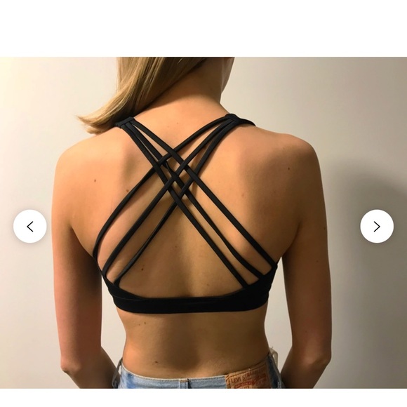 Victoria's Secret Black Sports Bra with White Lettering - Picture 2 of 8